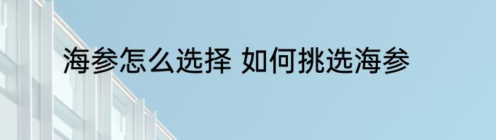 海参怎么选择 如何挑选海参