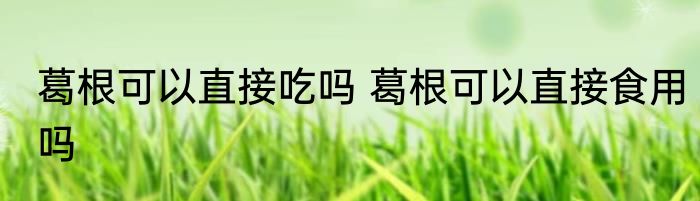 葛根可以直接吃吗 葛根可以直接食用吗