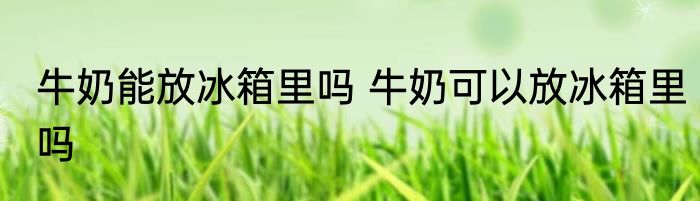 牛奶能放冰箱里吗 牛奶可以放冰箱里吗