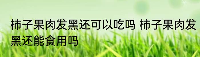 柿子果肉发黑还可以吃吗 柿子果肉发黑还能食用吗