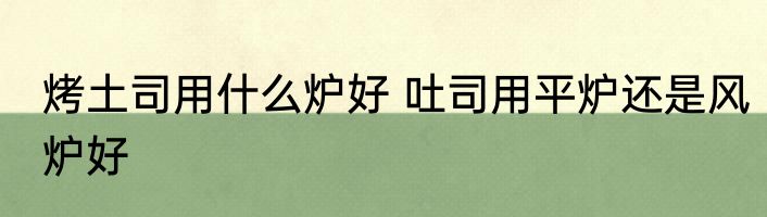 烤土司用什么炉好 吐司用平炉还是风炉好