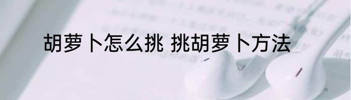 胡萝卜怎么挑 挑胡萝卜方法
