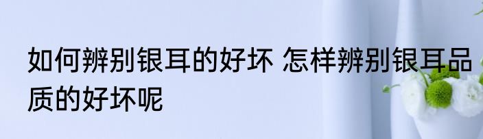 如何辨别银耳的好坏 怎样辨别银耳品质的好坏呢