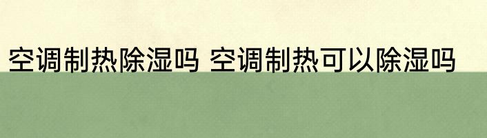 空调制热除湿吗 空调制热可以除湿吗
