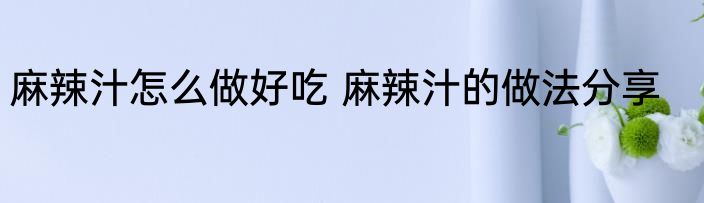 麻辣汁怎么做好吃 麻辣汁的做法分享