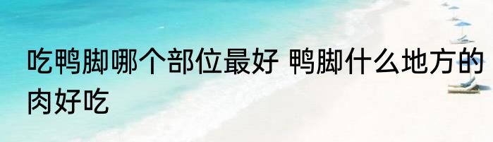 吃鸭脚哪个部位最好 鸭脚什么地方的肉好吃