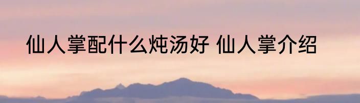仙人掌配什么炖汤好 仙人掌介绍