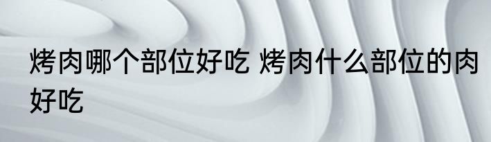 烤肉哪个部位好吃 烤肉什么部位的肉好吃
