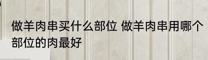 做羊肉串买什么部位 做羊肉串用哪个部位的肉最好