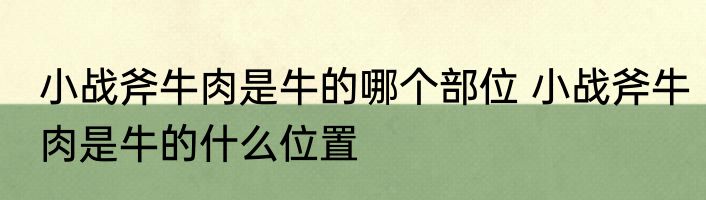 小战斧牛肉是牛的哪个部位 小战斧牛肉是牛的什么位置