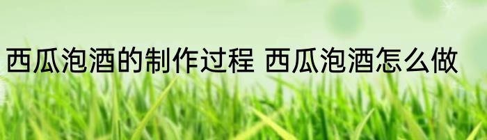 西瓜泡酒的制作过程 西瓜泡酒怎么做