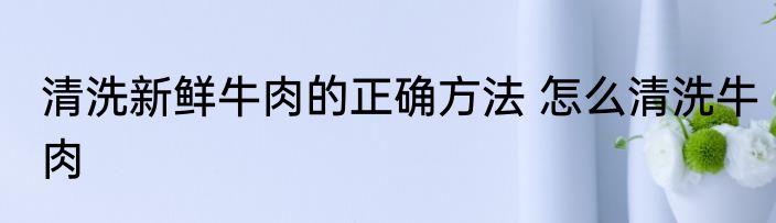 清洗新鲜牛肉的正确方法 怎么清洗牛肉