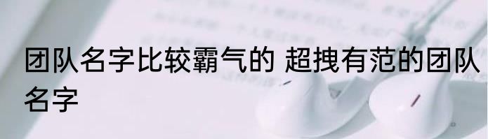 团队名字比较霸气的 超拽有范的团队名字