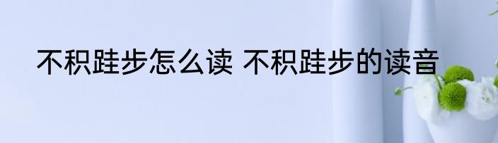 不积跬步怎么读 不积跬步的读音