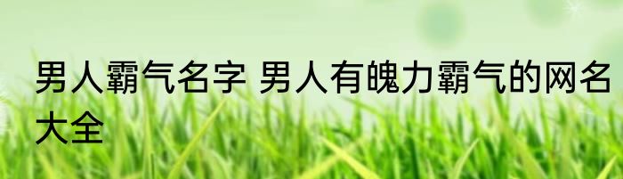 男人霸气名字 男人有魄力霸气的网名大全