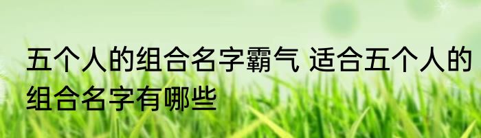 五个人的组合名字霸气 适合五个人的组合名字有哪些