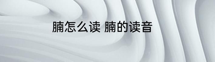 腩怎么读 腩的读音