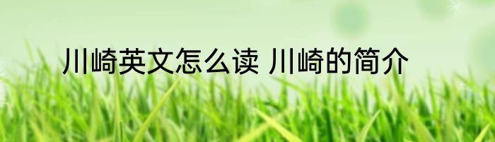 川崎英文怎么读 川崎的简介