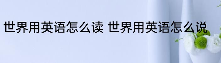 世界用英语怎么读 世界用英语怎么说