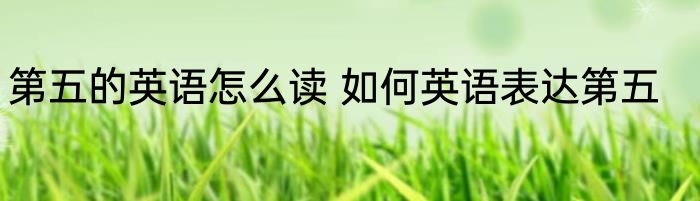 第五的英语怎么读 如何英语表达第五