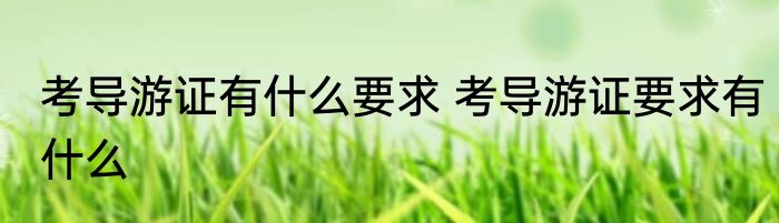 考导游证有什么要求 考导游证要求有什么
