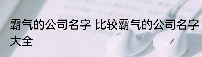 霸气的公司名字 比较霸气的公司名字大全