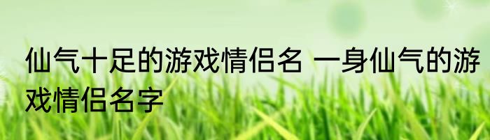 仙气十足的游戏情侣名 一身仙气的游戏情侣名字