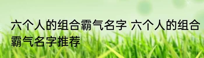 六个人的组合霸气名字 六个人的组合霸气名字推荐