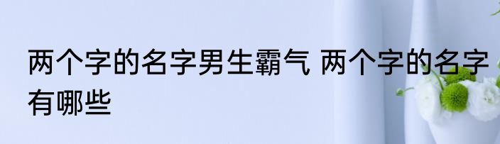 两个字的名字男生霸气 两个字的名字有哪些