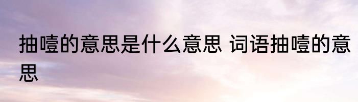 抽噎的意思是什么意思 词语抽噎的意思