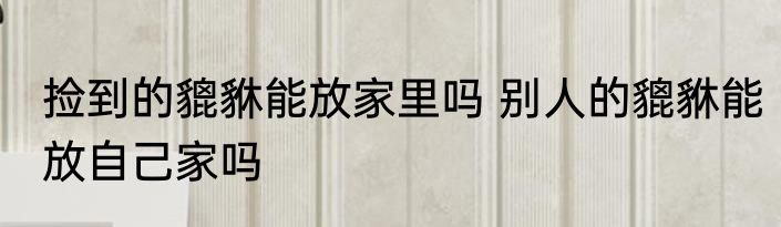 捡到的貔貅能放家里吗 别人的貔貅能放自己家吗