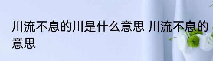 川流不息的川是什么意思 川流不息的意思