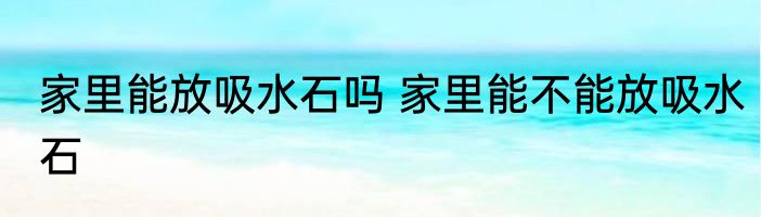 家里能放吸水石吗 家里能不能放吸水石