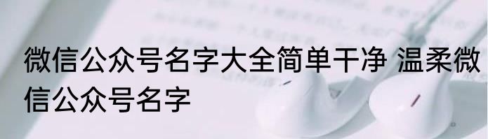 微信公众号名字大全简单干净 温柔微信公众号名字