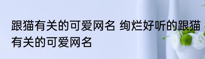 跟猫有关的可爱网名 绚烂好听的跟猫有关的可爱网名