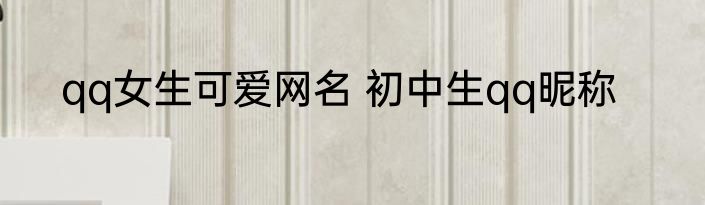 qq女生可爱网名 初中生qq昵称