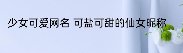 少女可爱网名 可盐可甜的仙女昵称