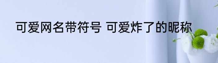 可爱网名带符号 可爱炸了的昵称