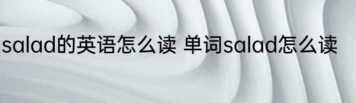 salad的英语怎么读 单词salad怎么读