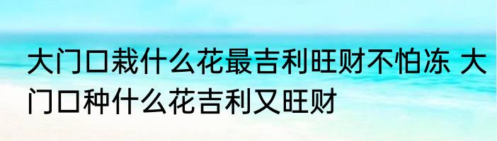 大门口栽什么花最吉利旺财不怕冻 大门口种什么花吉利又旺财