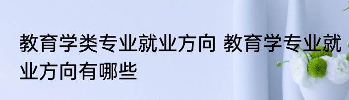 教育学类专业就业方向 教育学专业就业方向有哪些