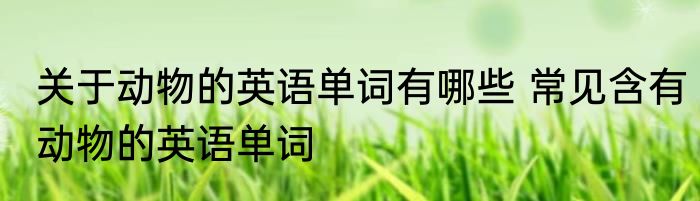 关于动物的英语单词有哪些 常见含有动物的英语单词