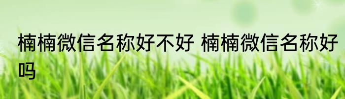 楠楠微信名称好不好 楠楠微信名称好吗