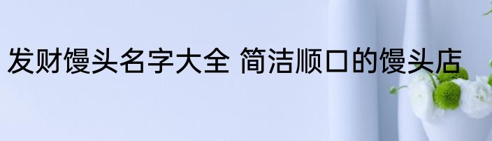 发财馒头名字大全 简洁顺口的馒头店