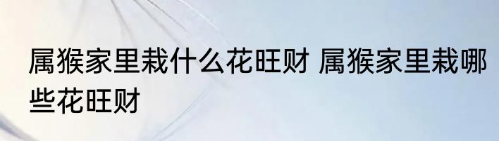 属猴家里栽什么花旺财 属猴家里栽哪些花旺财