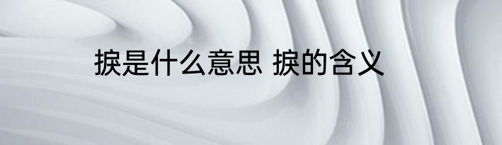 捩是什么意思 捩的含义