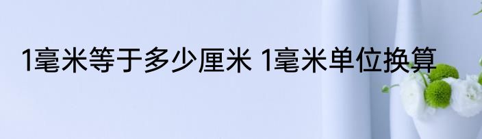 1毫米等于多少厘米 1毫米单位换算