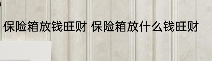 保险箱放钱旺财 保险箱放什么钱旺财