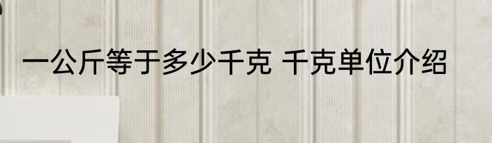 一公斤等于多少千克 千克单位介绍