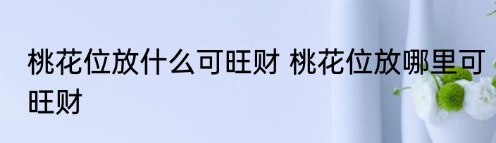 桃花位放什么可旺财 桃花位放哪里可旺财